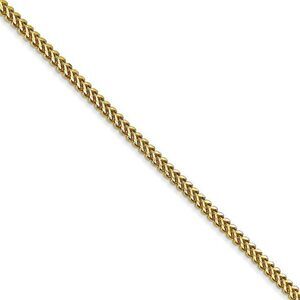 1.5mm 10k Yellow Gold Solid Franco Chain Necklace, 30 Inch